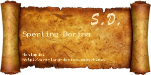 Sperling Dorina névjegykártya